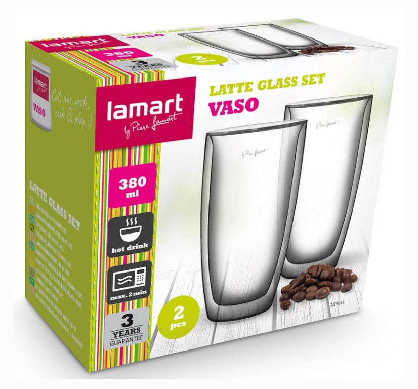 Sklenice Lamart latte macchiato 380 ml - 2 ks