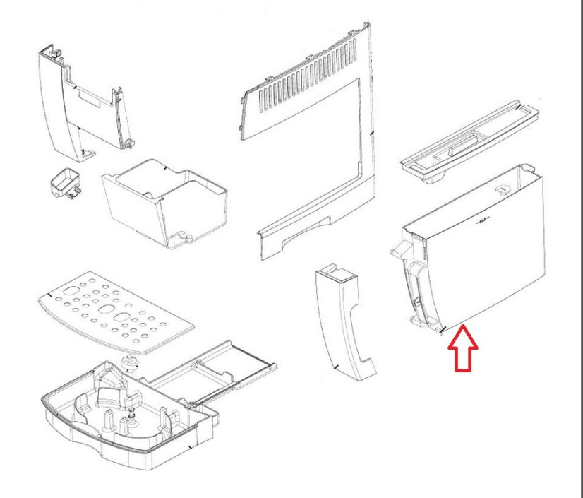 Nádrž na vodu DeLonghi ECAM Magnifica S, Intensa, Dinamica
