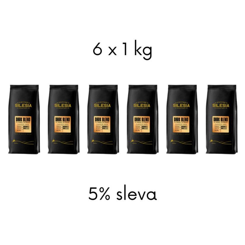 DARK BLEND 70% Arabica 30% Robusta - Varianta: Zrnková káva, Veľkosť balenia: 6 x 1 kg