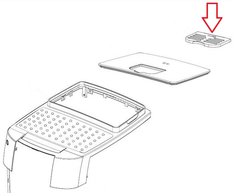 Krytka zásobníku mleté kávy DeLonghi ECAM Magnifica S, Intensa