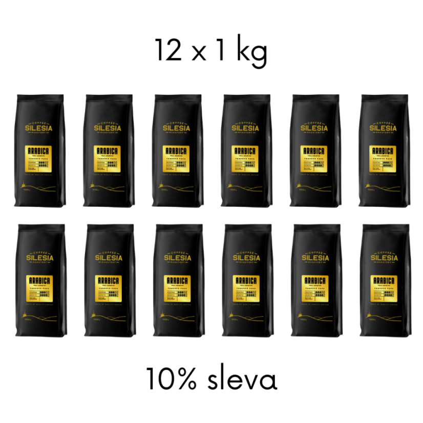 ARABICA 100% - Varianta: Zrnková káva, Velikost balení: 12 x 1000 g