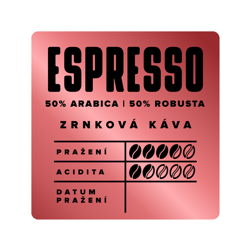 ESPRESSO 50% Arabica 50% Robusta - Varianta: Zrnková káva, Velikost balení: 500 g