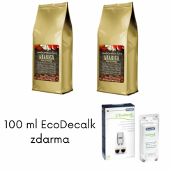 2x ARABICA 1 kg zrno  + 100 ml EcoDecalk zdarma
