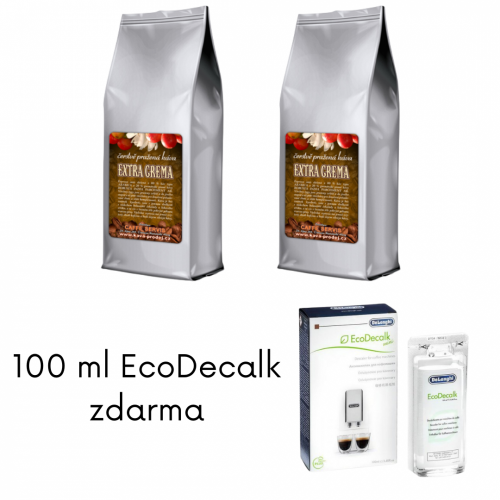 2x EXTRA CREMA 1 kg zrno + 100 ml EcoDecalk zadarmo