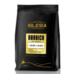 ARABICA 100% - zrnková káva 250 g v sáčku s etiketou firmy
