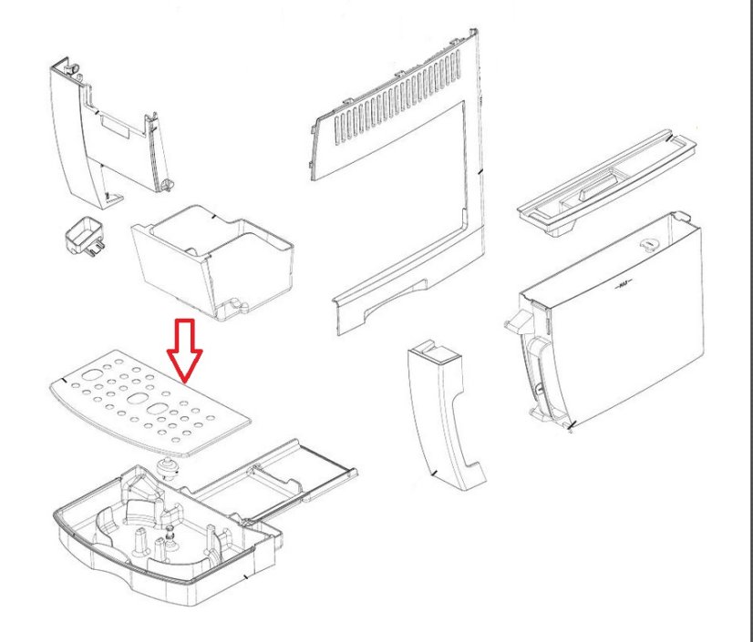 Kryt odkapní misky DeLonghi ECAM Magnifica S bez mlékovky
