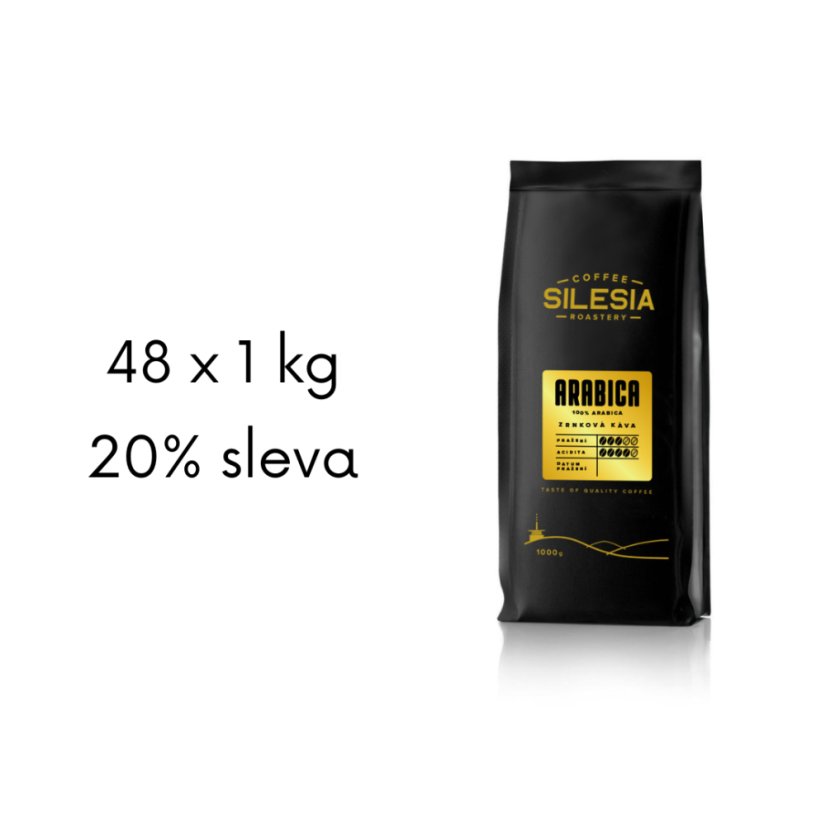 ARABICA 100% - Varianta: Zrnková káva, Velikost balení: 48 x 1000 g