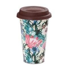 Porcelánový termo hrnek DeLonghi 300 ml - květiny