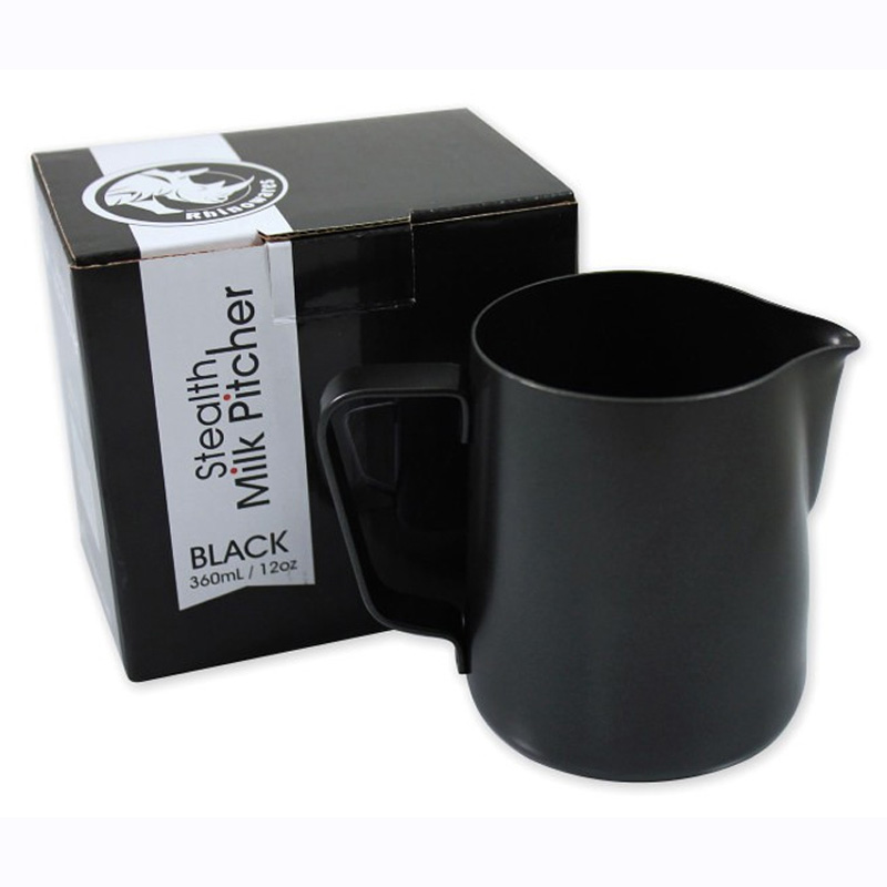 Konvička na šlehání mléka Rhinowares 360 ml teflon černá