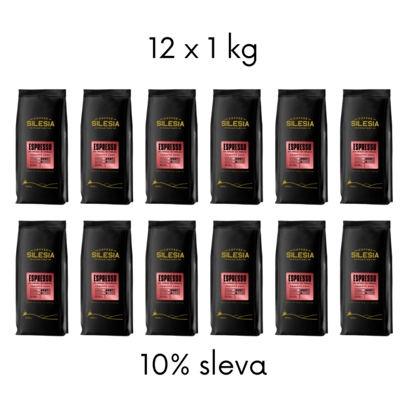 ESPRESSO 50% Arabica 50% Robusta - Varianta: Zrnková káva, Veľkosť balenia: 12 x 1000 g