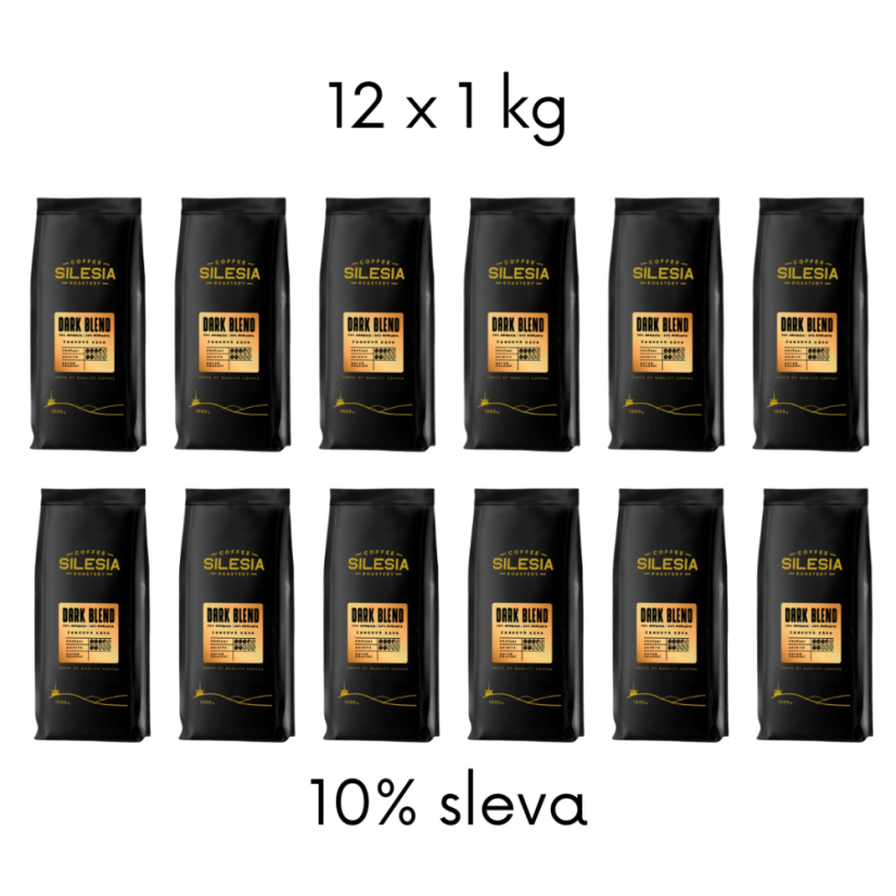DARK BLEND 70% Arabica 30% Robusta - Varianta: Zrnková káva, Veľkosť balenia: 12 x 1000 g