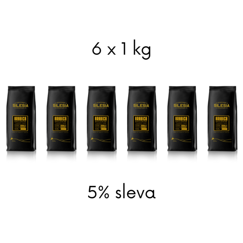 ARABICA 100% exclusive - Varianta: Zrnková káva, Velikost balení: 6 x 1 kg