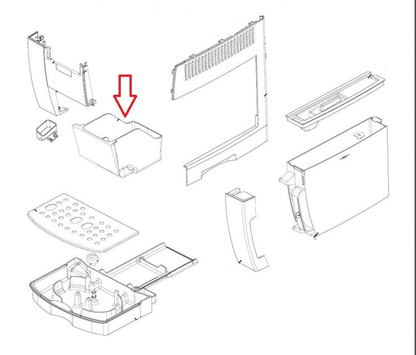 Zásobník na kávový odpad DeLonghi ECAM 22.110,  21.117, 23.120, 23.450