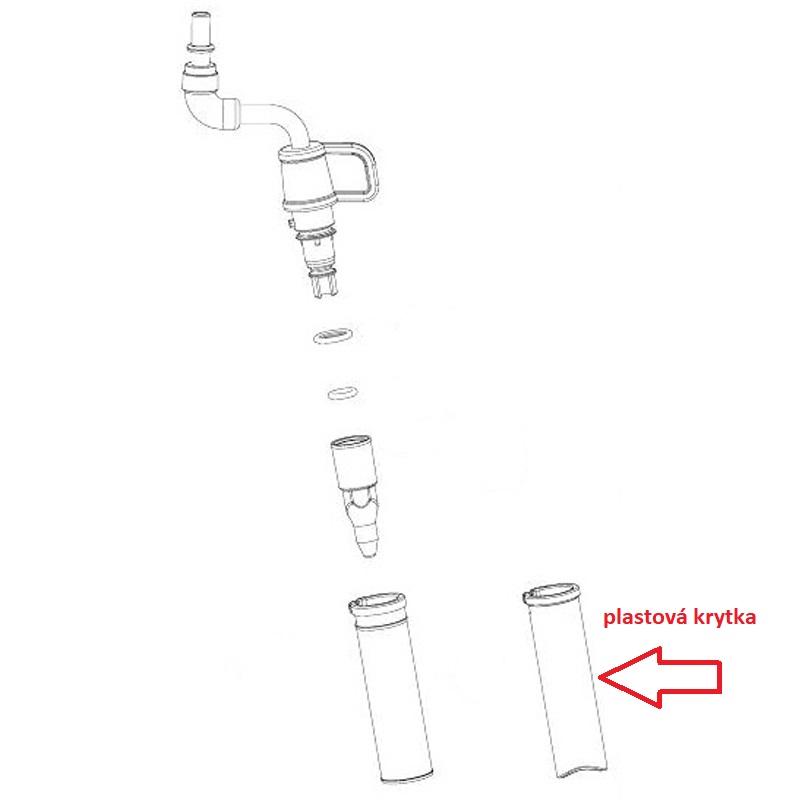 Kryt trysky vnější černý plastový ECAM 22.11X.B