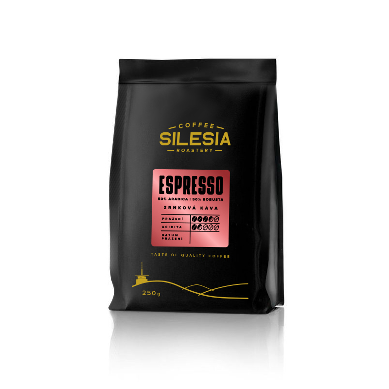 ESPRESSO 50% Arabica 50% Robusta - Varianta: Mletá káva na espresso, Velikost balení: 250 g