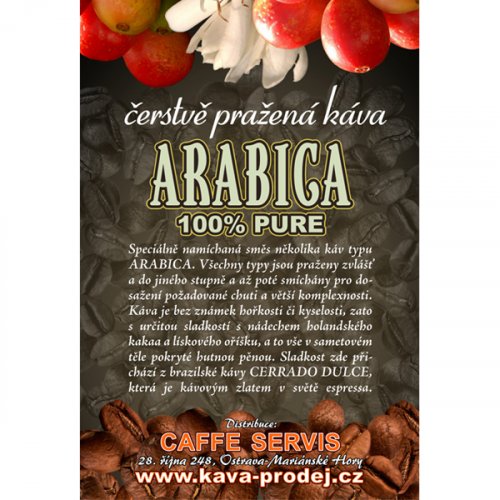 ARABICA PURE 100% 250g mletá na espresso a moka kávu