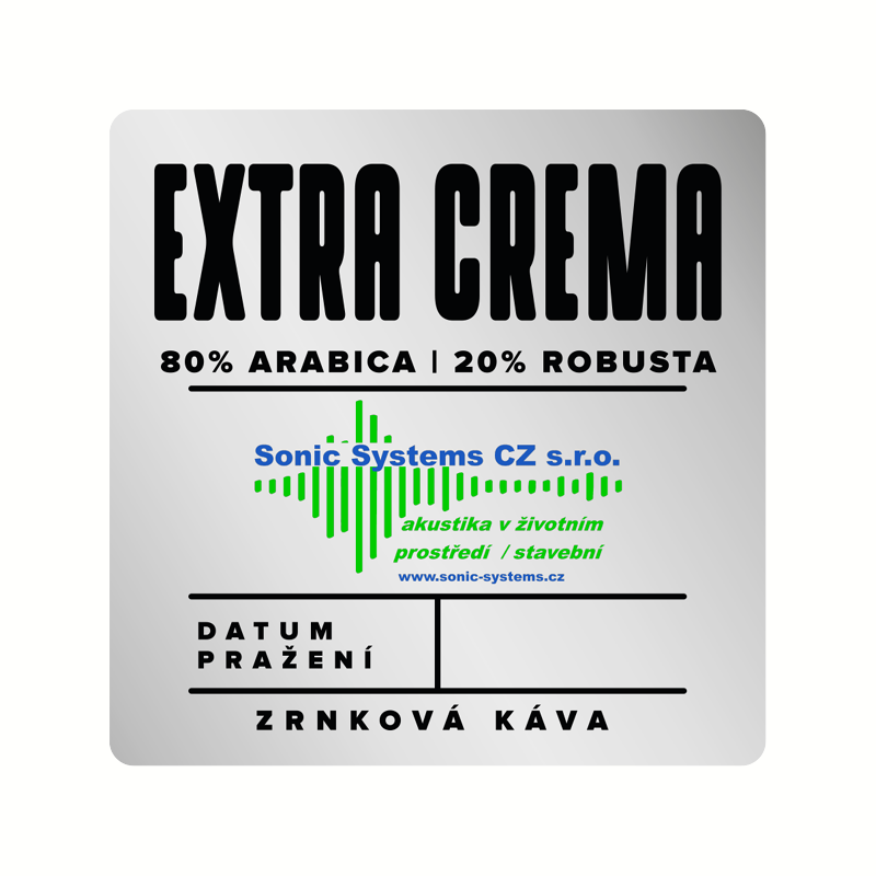 EXTRA CREMA - zrnková káva 250 g v sáčku s etiketou firmy