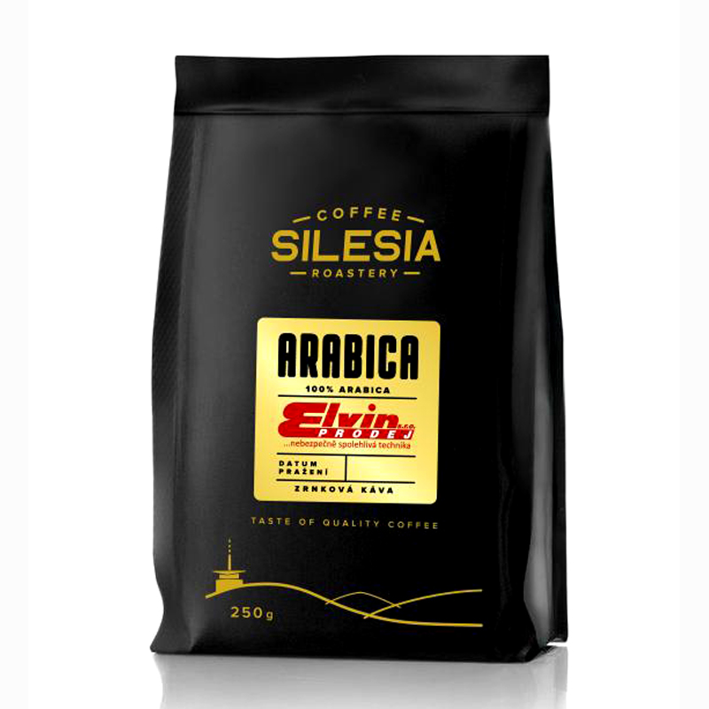ARABICA 100% - zrnková káva 250 g v sáčku s etiketou firmy