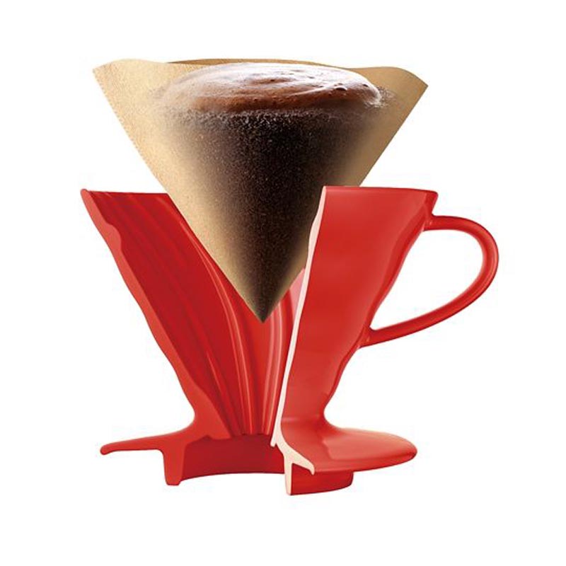 Dripper Hario V60-02 plastový červený