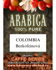 COLOMBIA Bezkofeínová 250g zrno