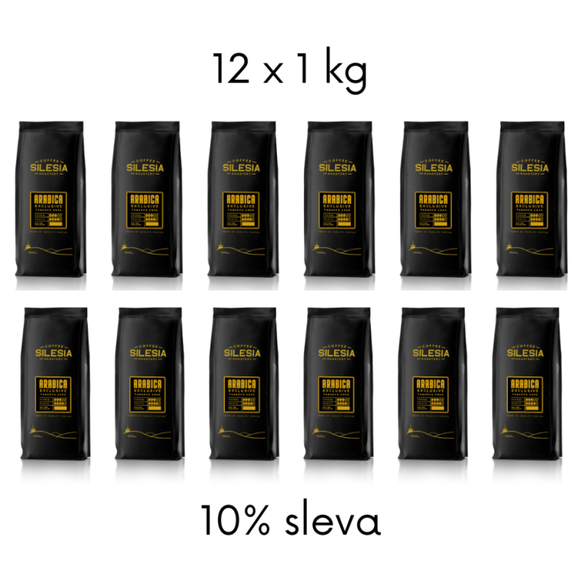 ARABICA 100% exclusive - Varianta: Zrnková káva, Velikost balení: 12 x 1 kg