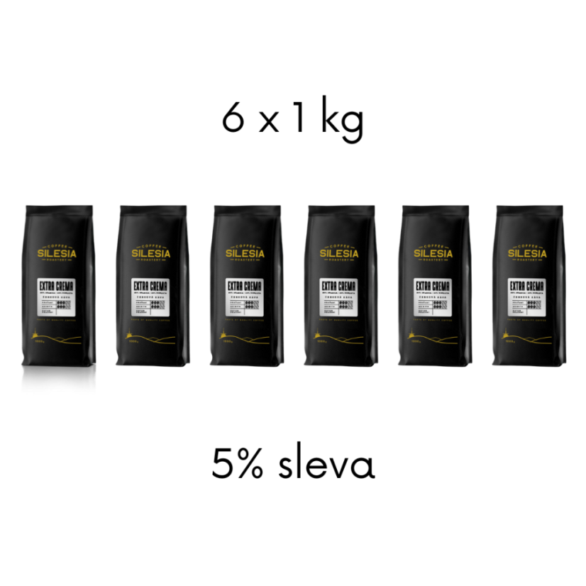 EXTRA CREMA 80% Arabica 20% Robusta - Varianta: Zrnková káva, Veľkosť balenia: 6 x 1000 g