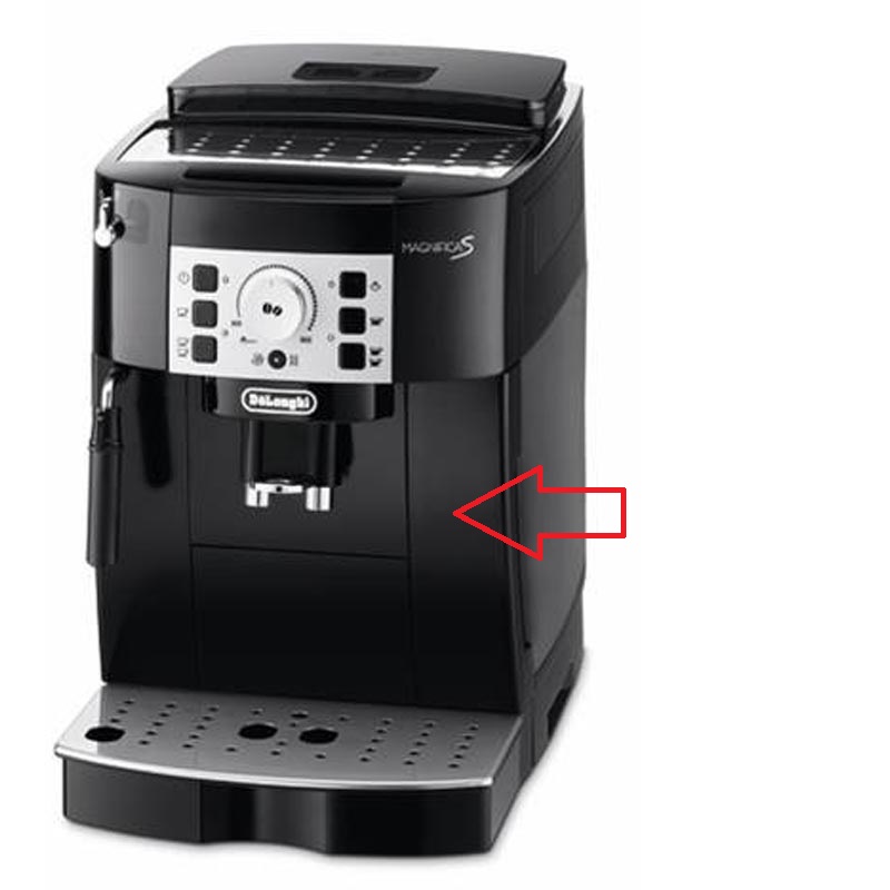 Přední kryt nádrže na vodu černý DeLonghi ECAM Magnifica S, Intensa